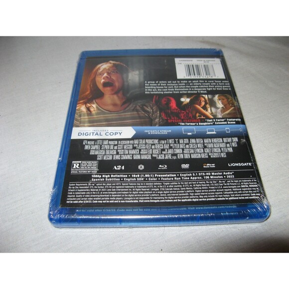 X Blu-ray DVD Digital Mia Goth Jenna Ortega BRAND NEW FACTORY SEALED - Picture 2 of 2